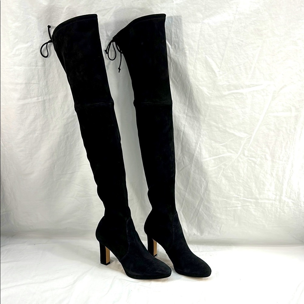 New Stuart Weitzman Highland? Black suede over the knee Women's boots SZ 9 1/2 W